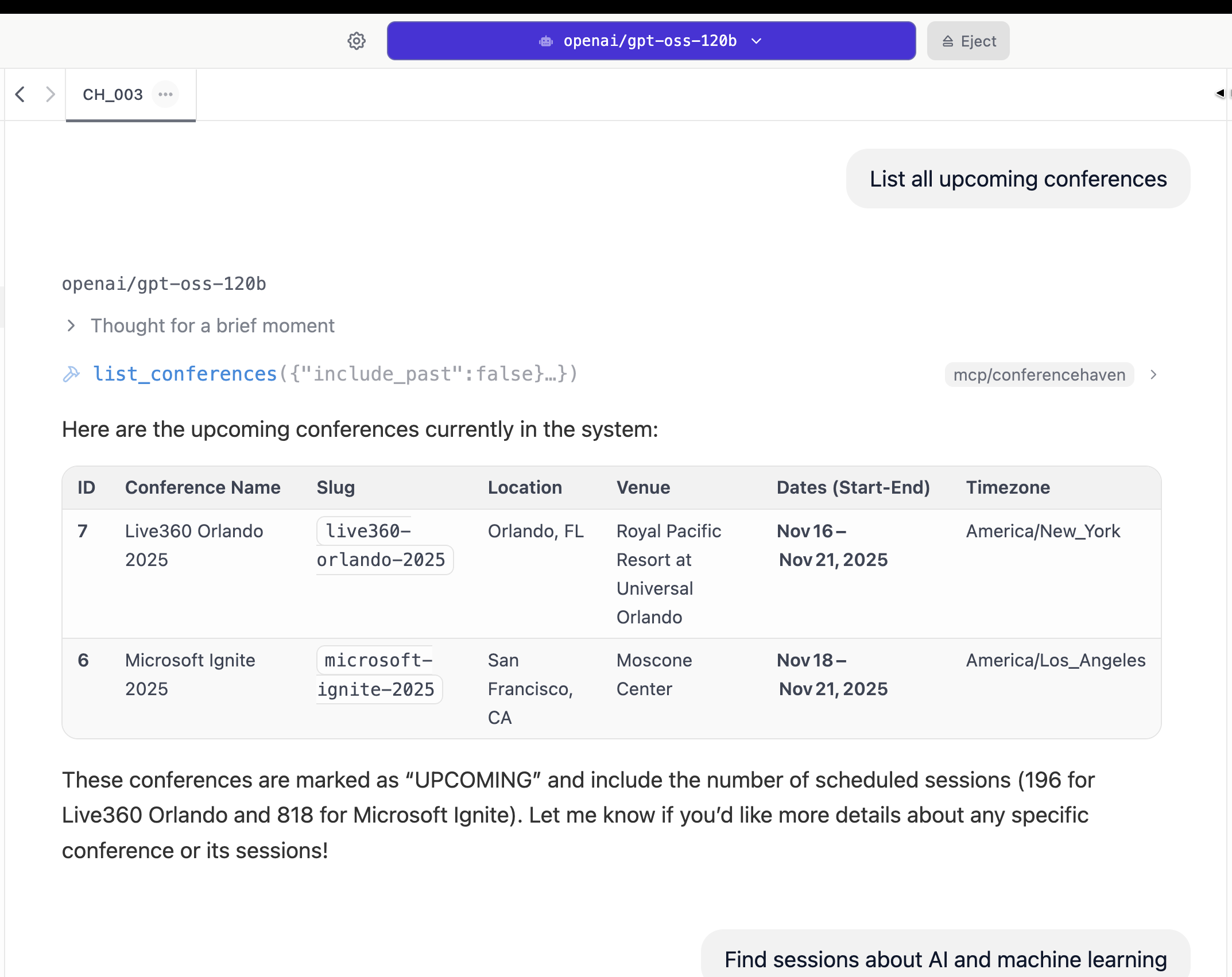 LM Studio List Conferences